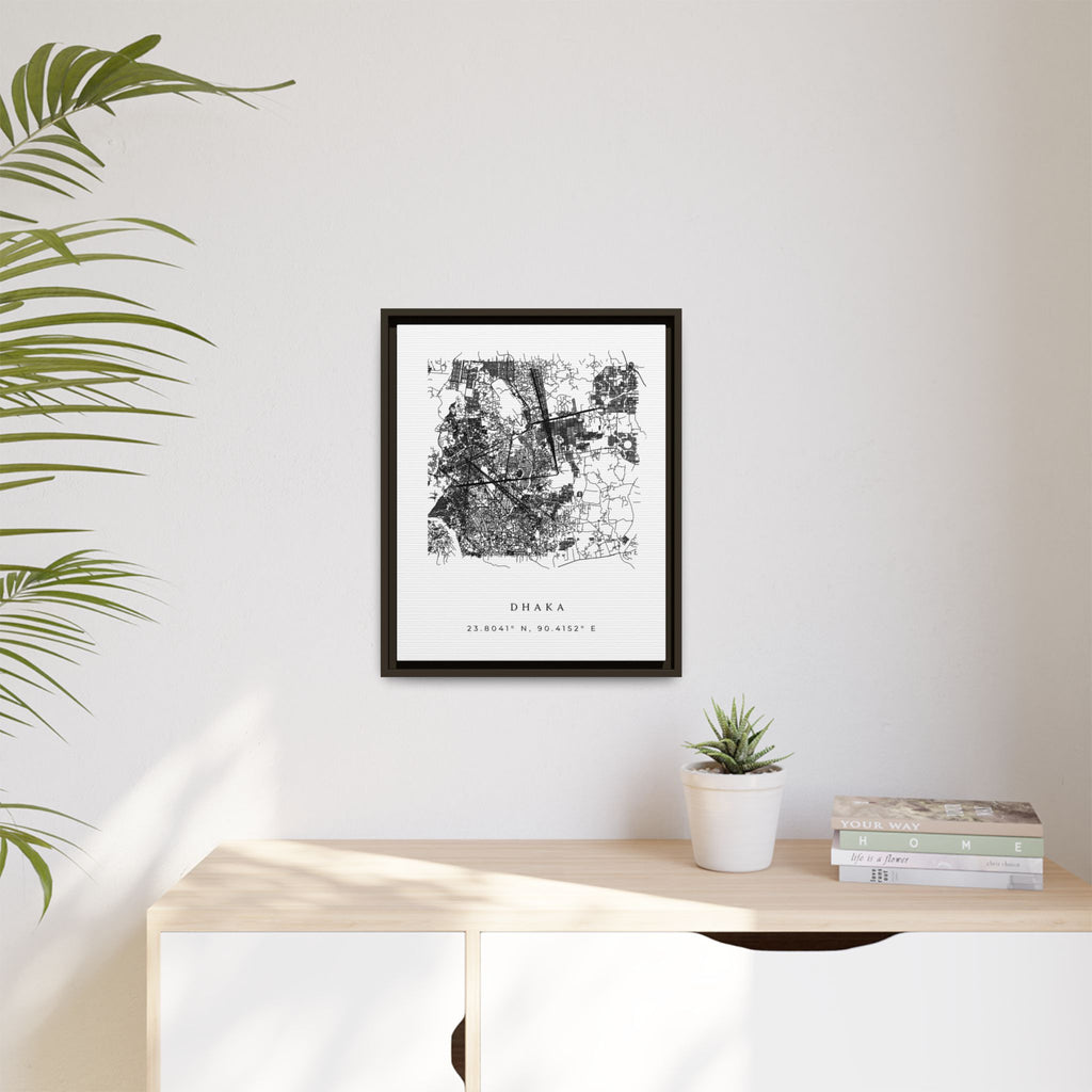 Framed Dhaka City Map Art