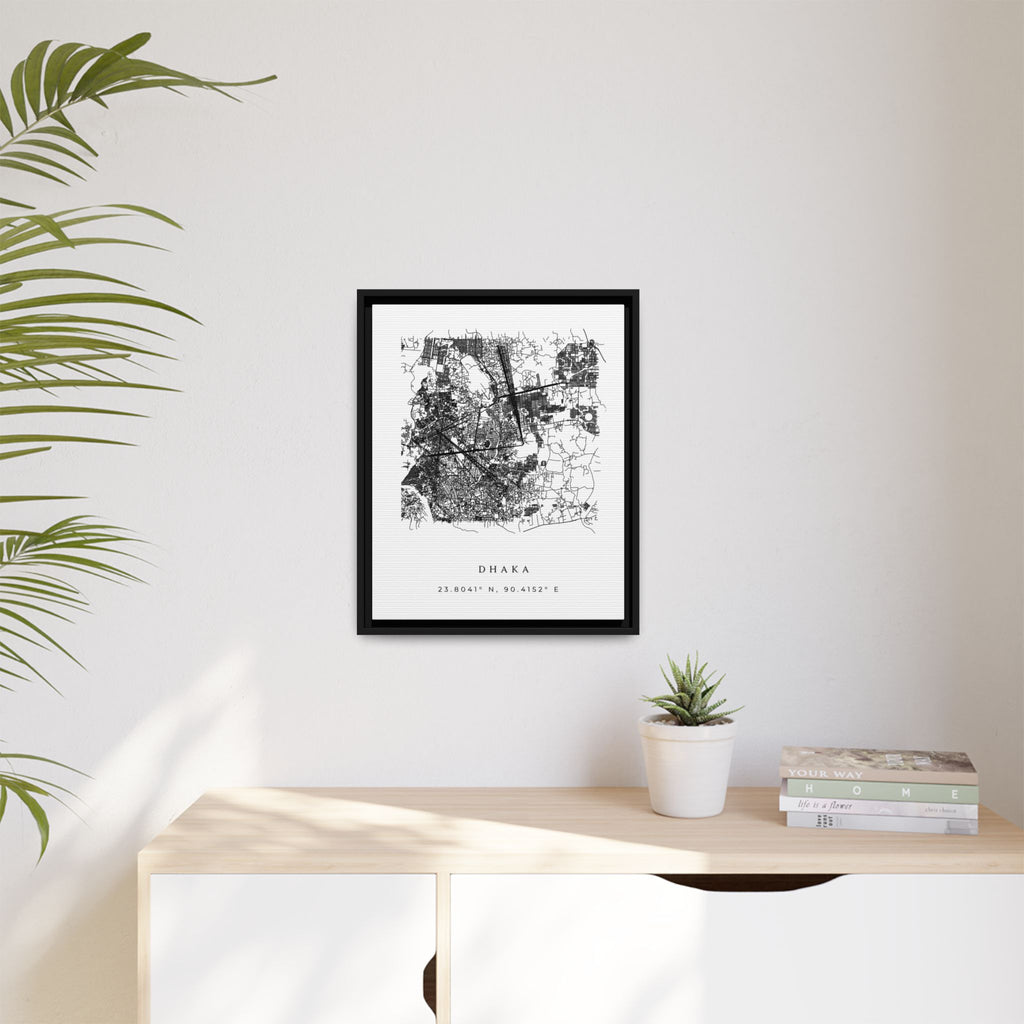 Framed Dhaka City Map Art