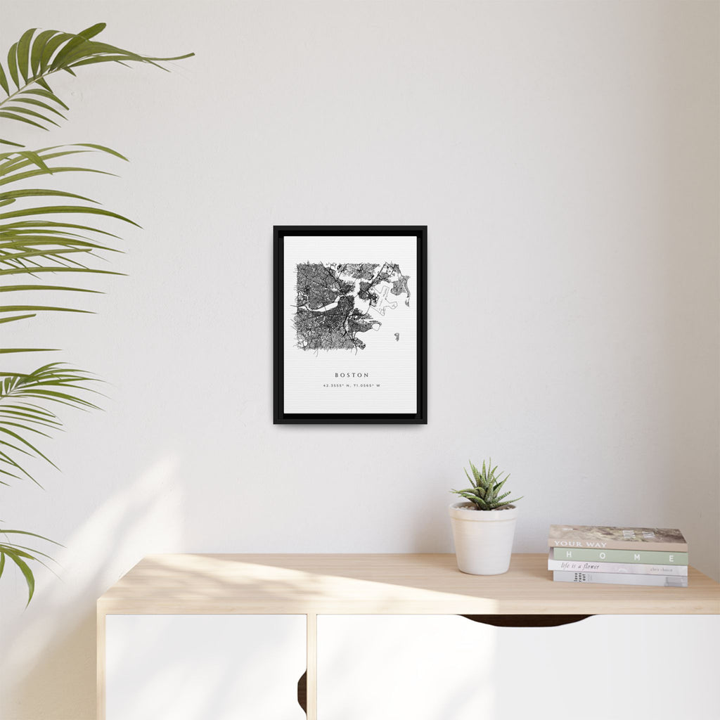 Framed Boston City Map Art