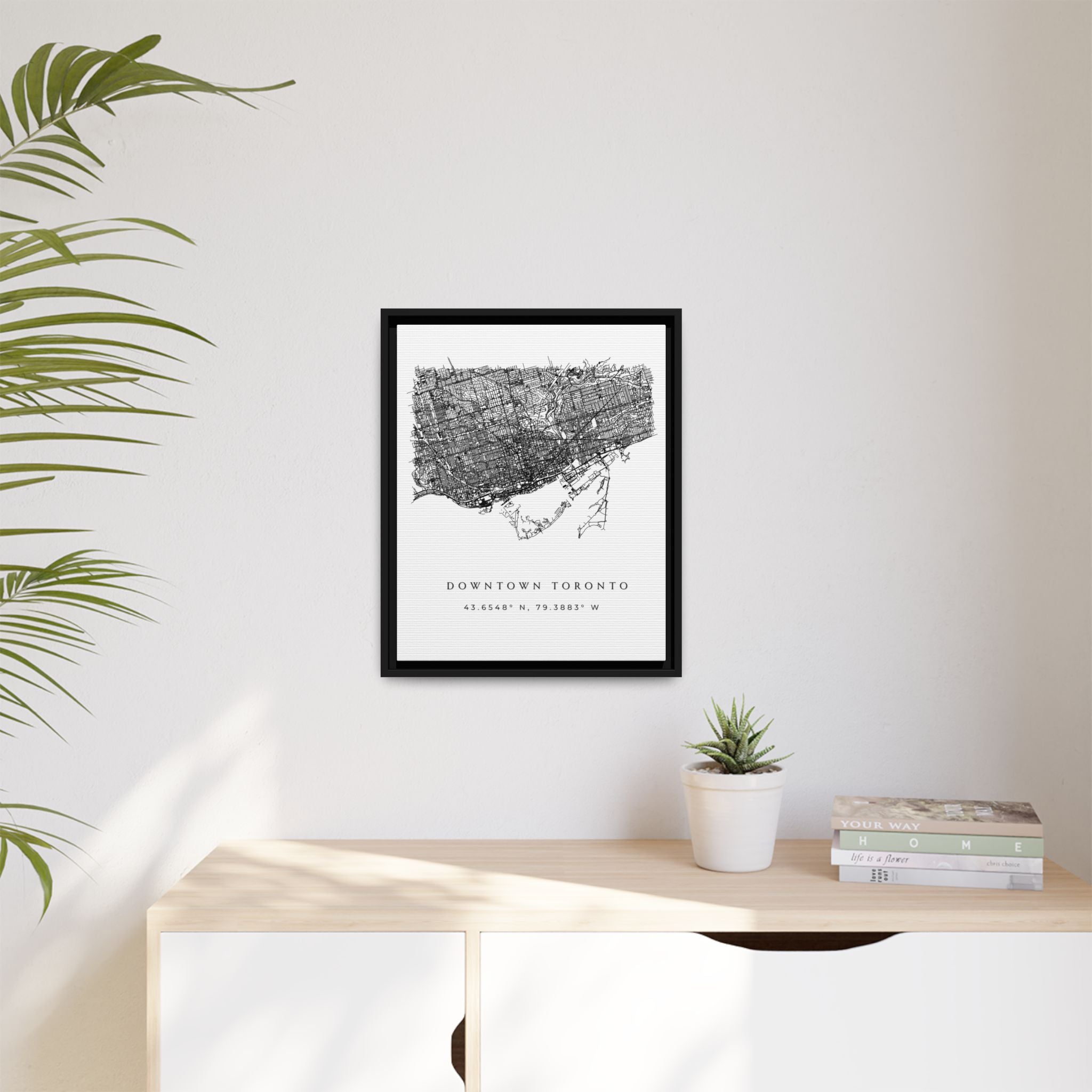 Framed Downtown Toronto Map Art