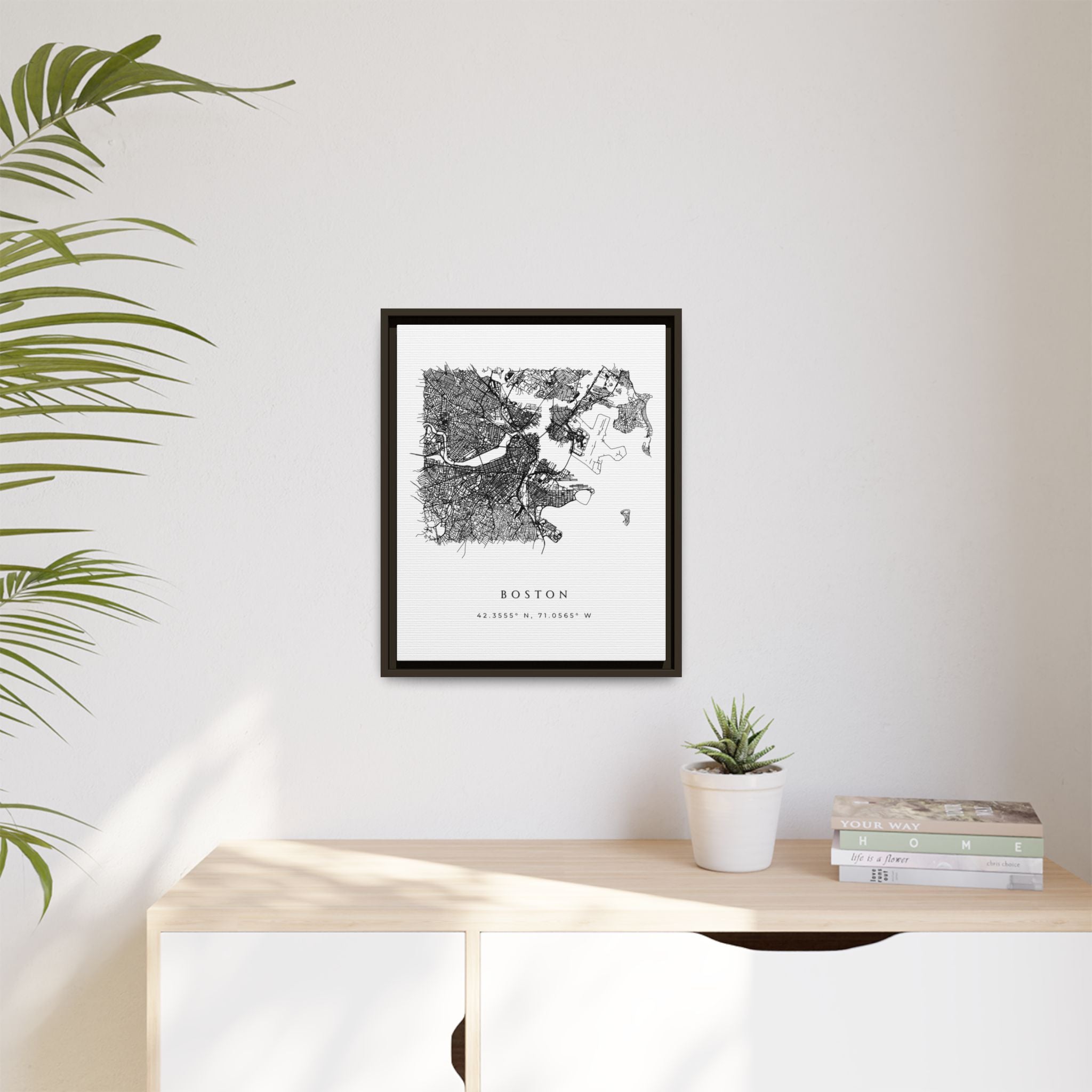 Framed Boston City Map Art