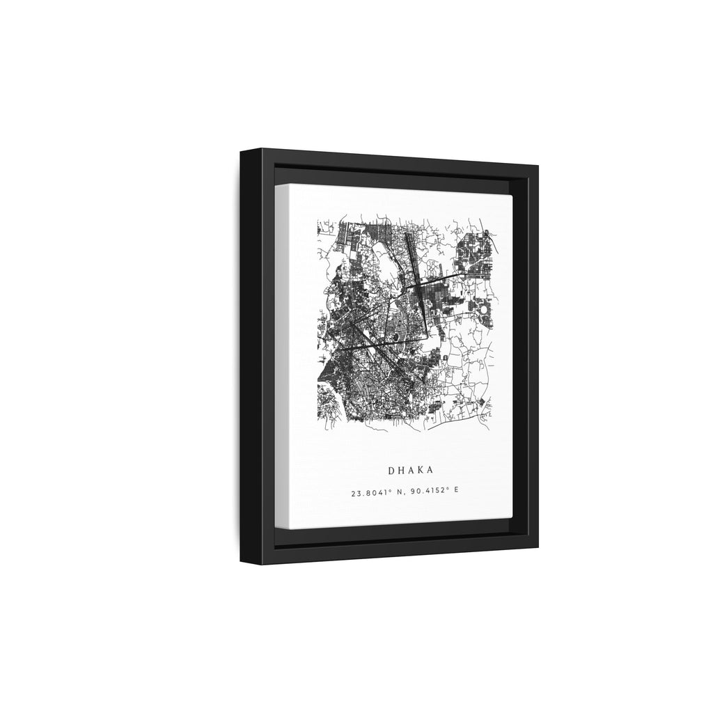 Framed Dhaka City Map Art