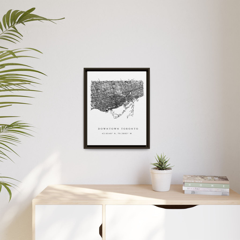 Framed Downtown Toronto Map Art