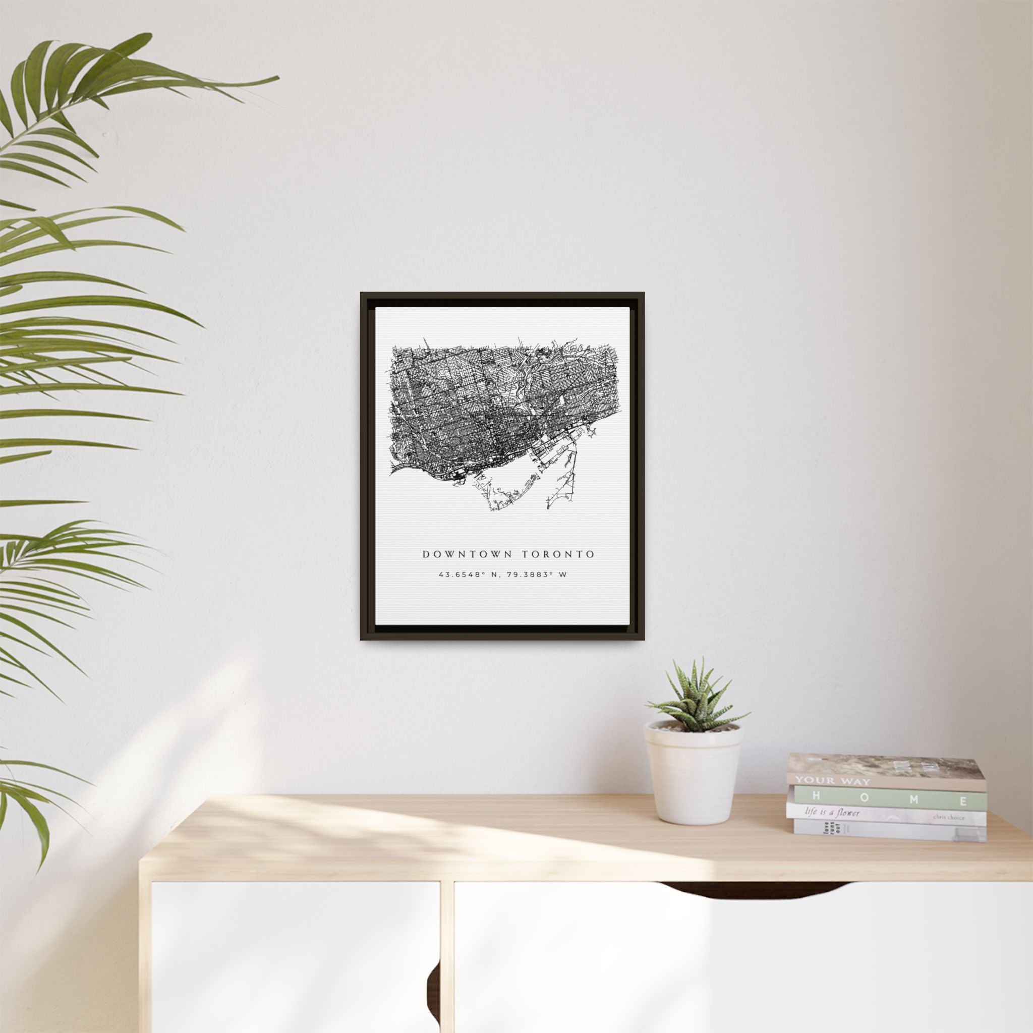 Framed Downtown Toronto Map Art