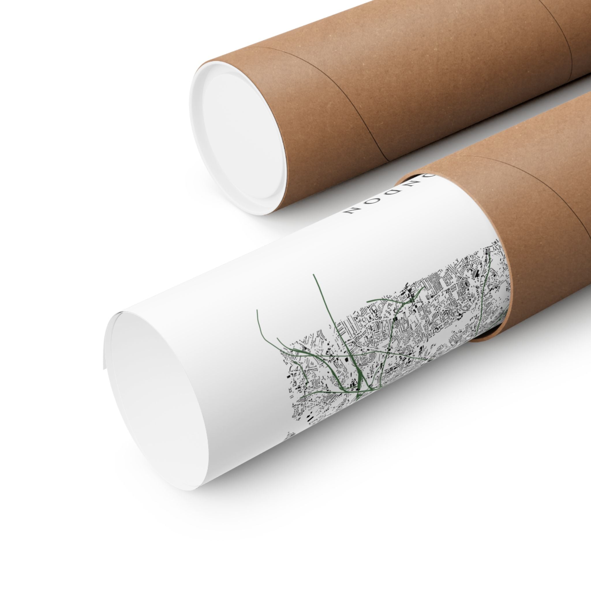 London Buildings and Railways Map Poster