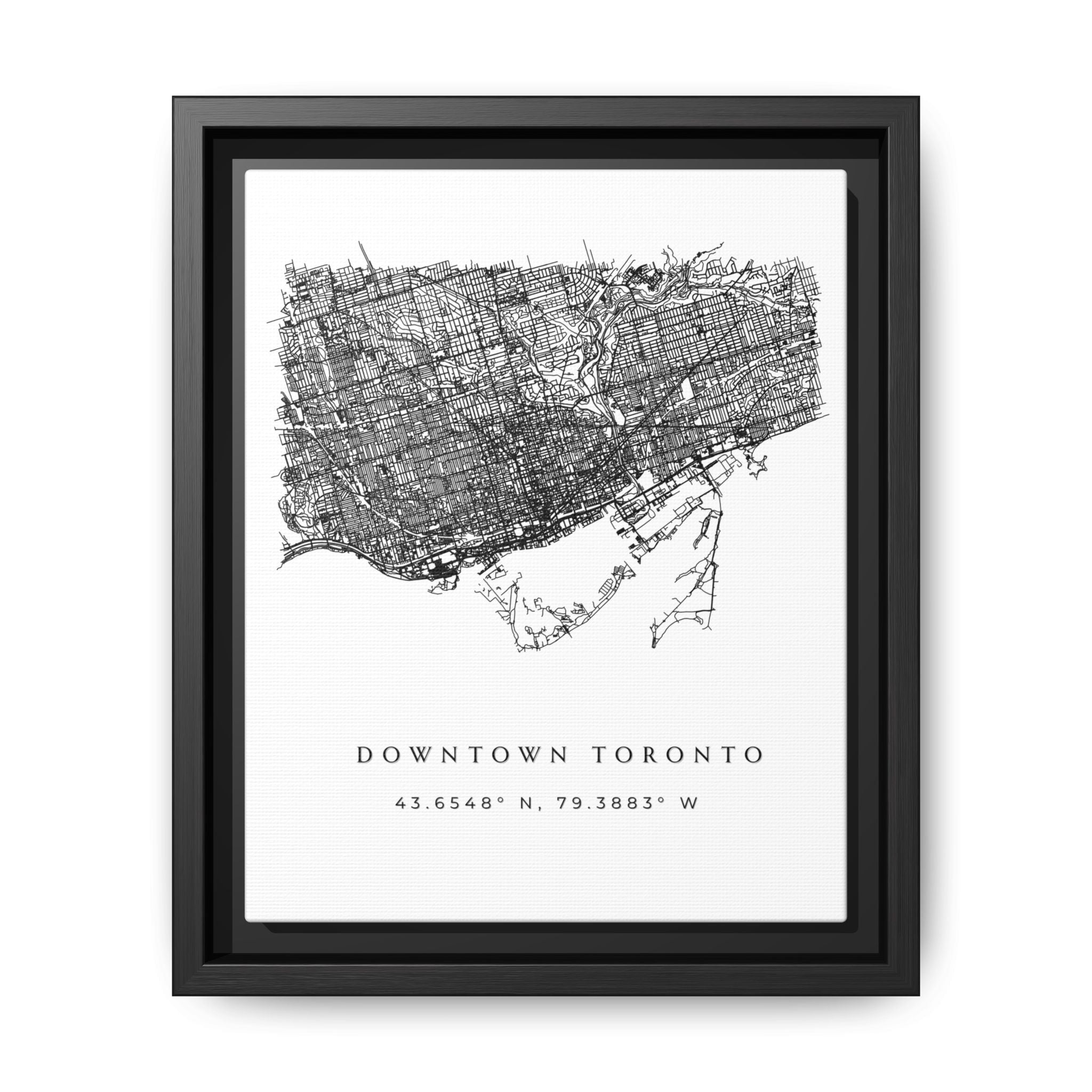 Framed Downtown Toronto Map Art