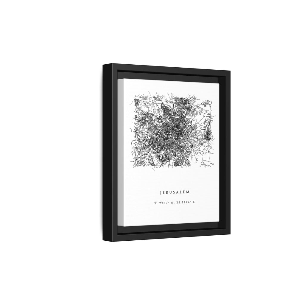 Framed Jerusalem City Map Art