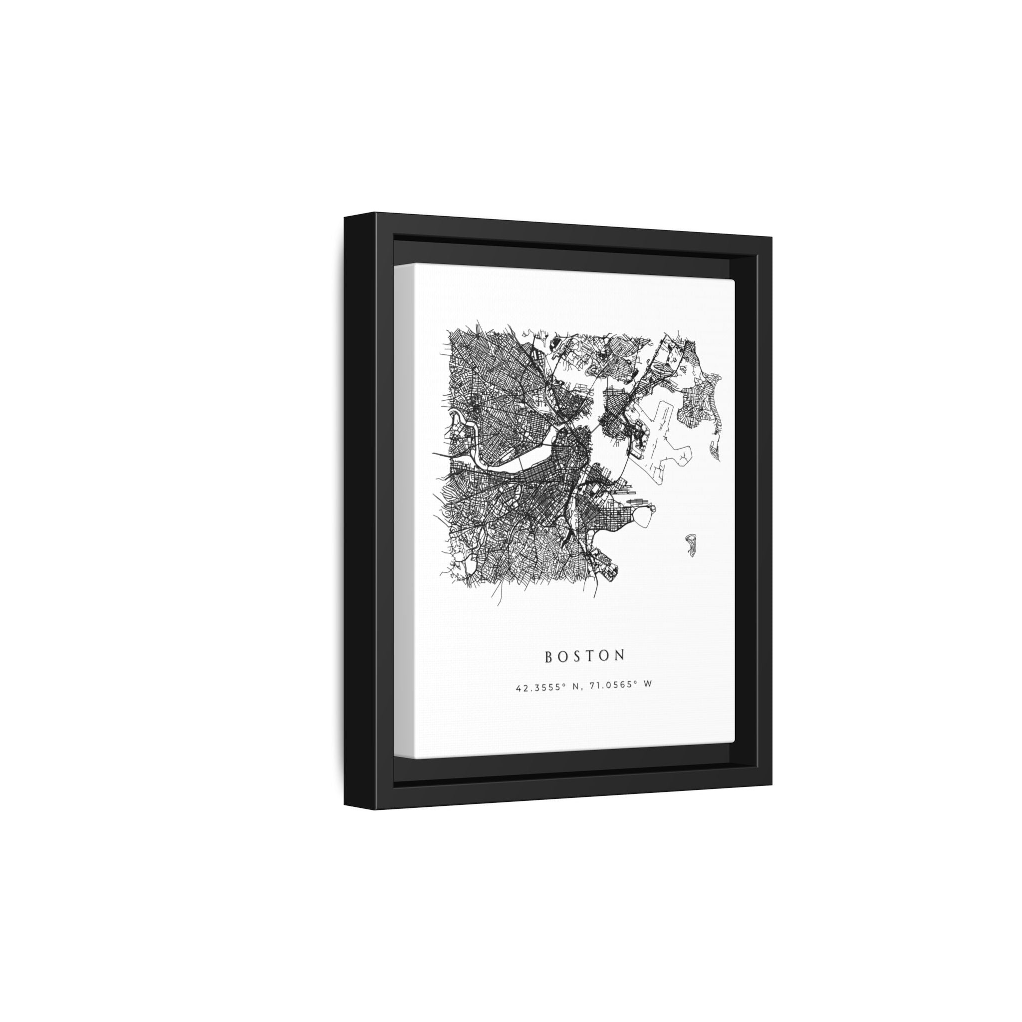 Framed Boston City Map Art