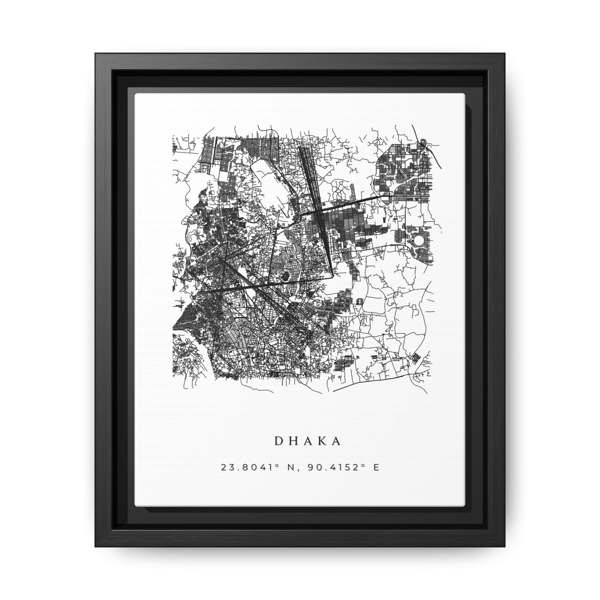 Framed Dhaka City Map Art