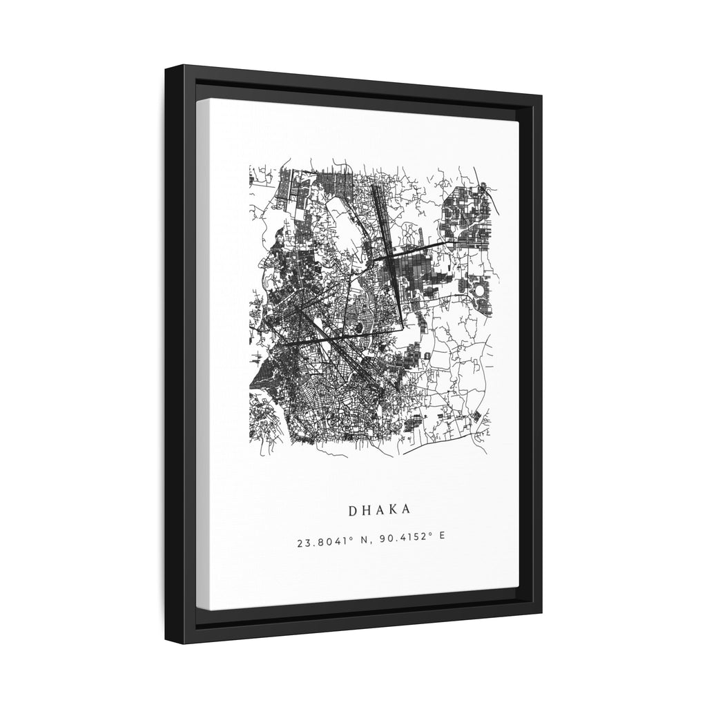 Framed Dhaka City Map Art