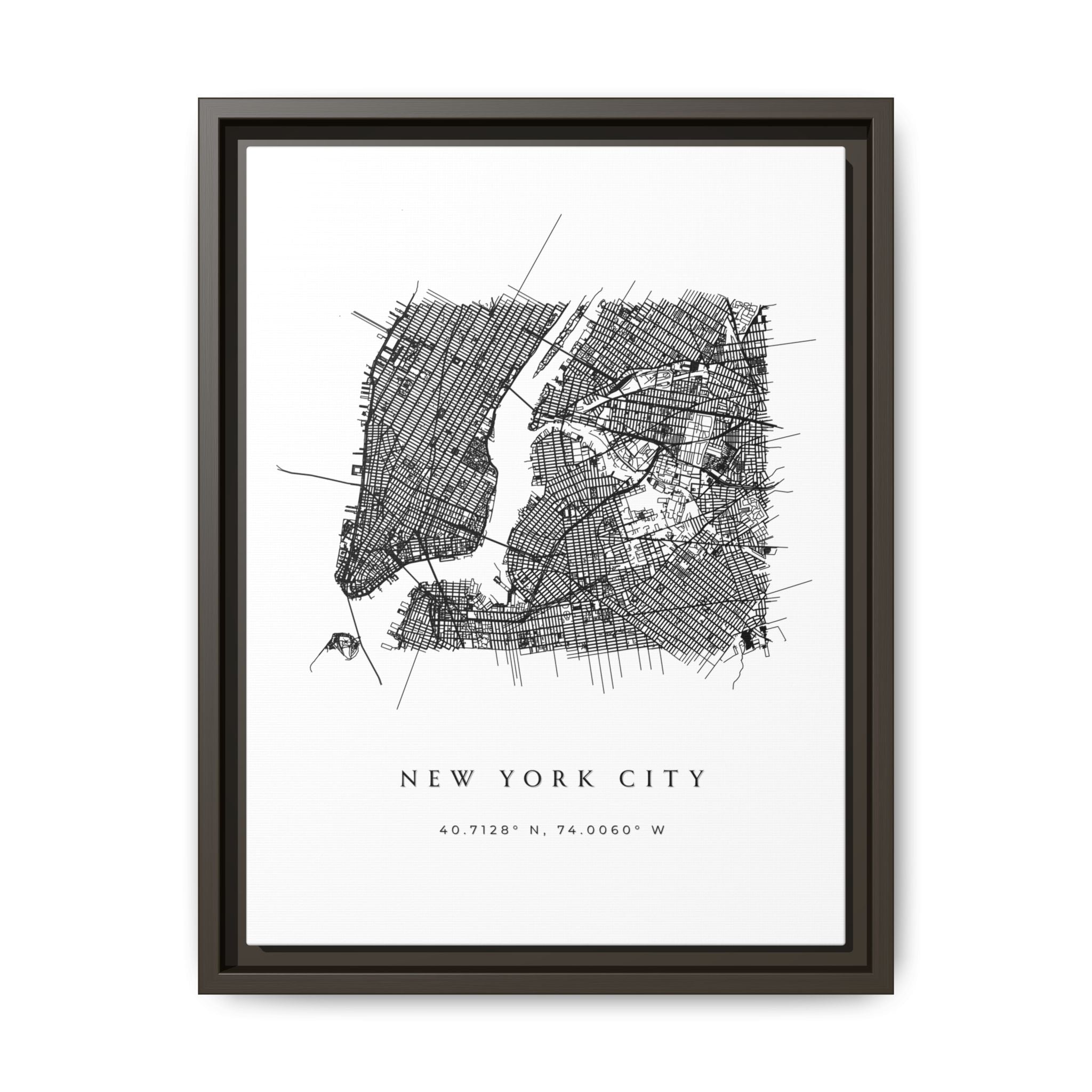 Framed New York City Map Art