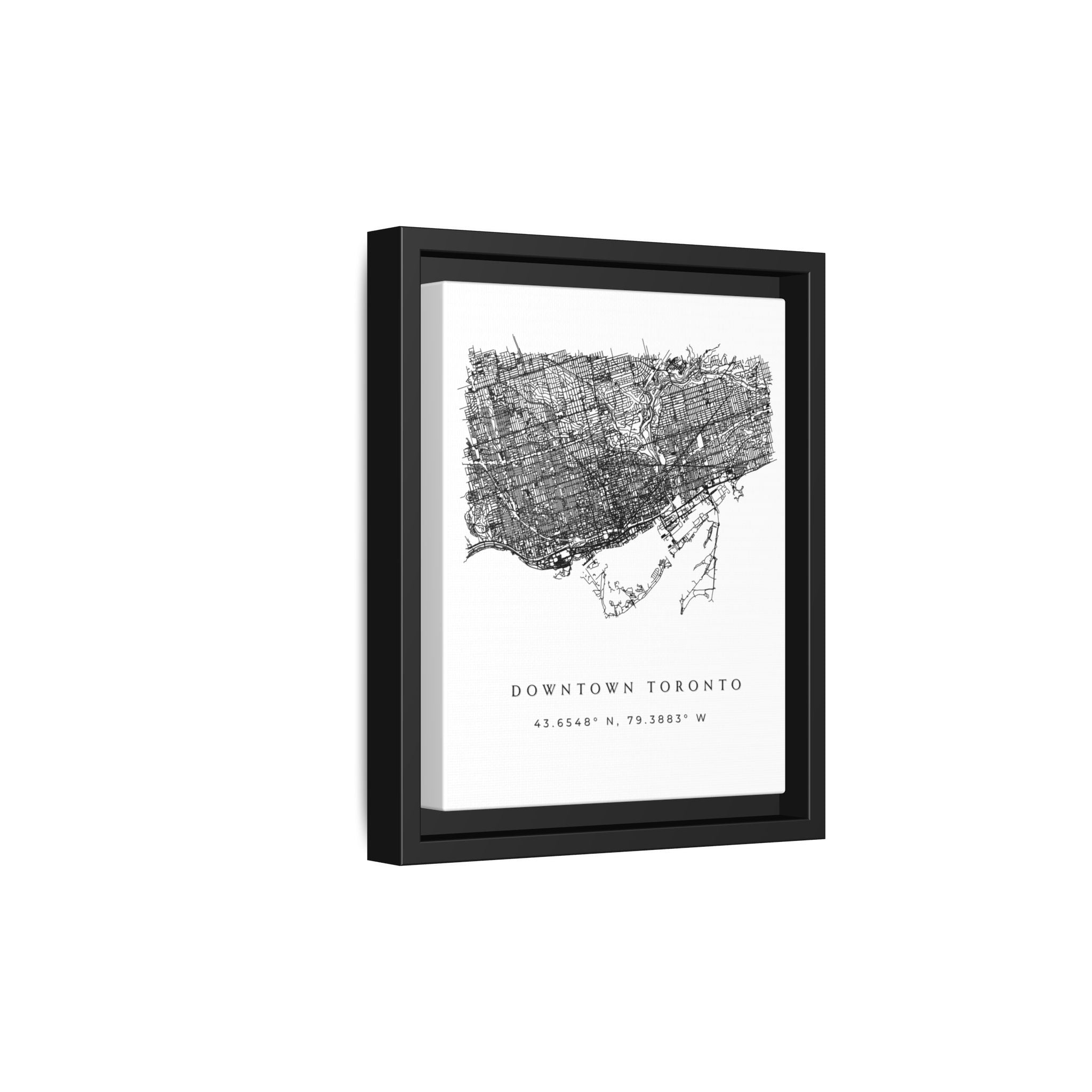 Framed Downtown Toronto Map Art