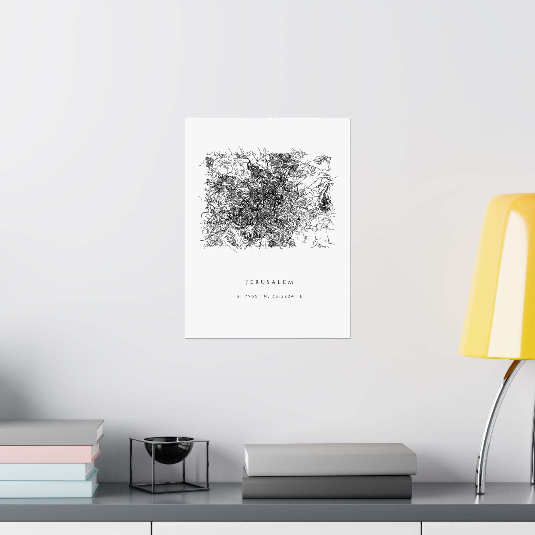 Jerusalem Minimalist City Map Poster