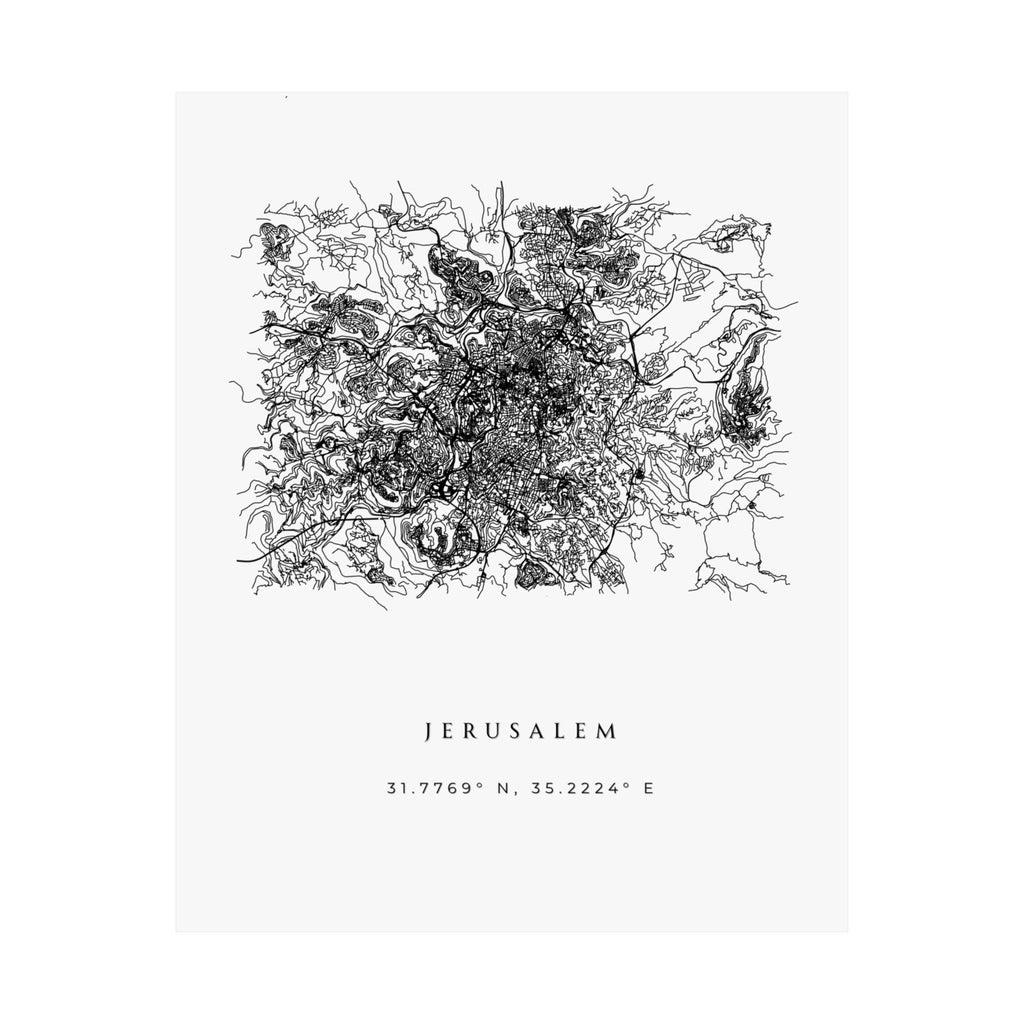 Jerusalem Minimalist City Map Poster