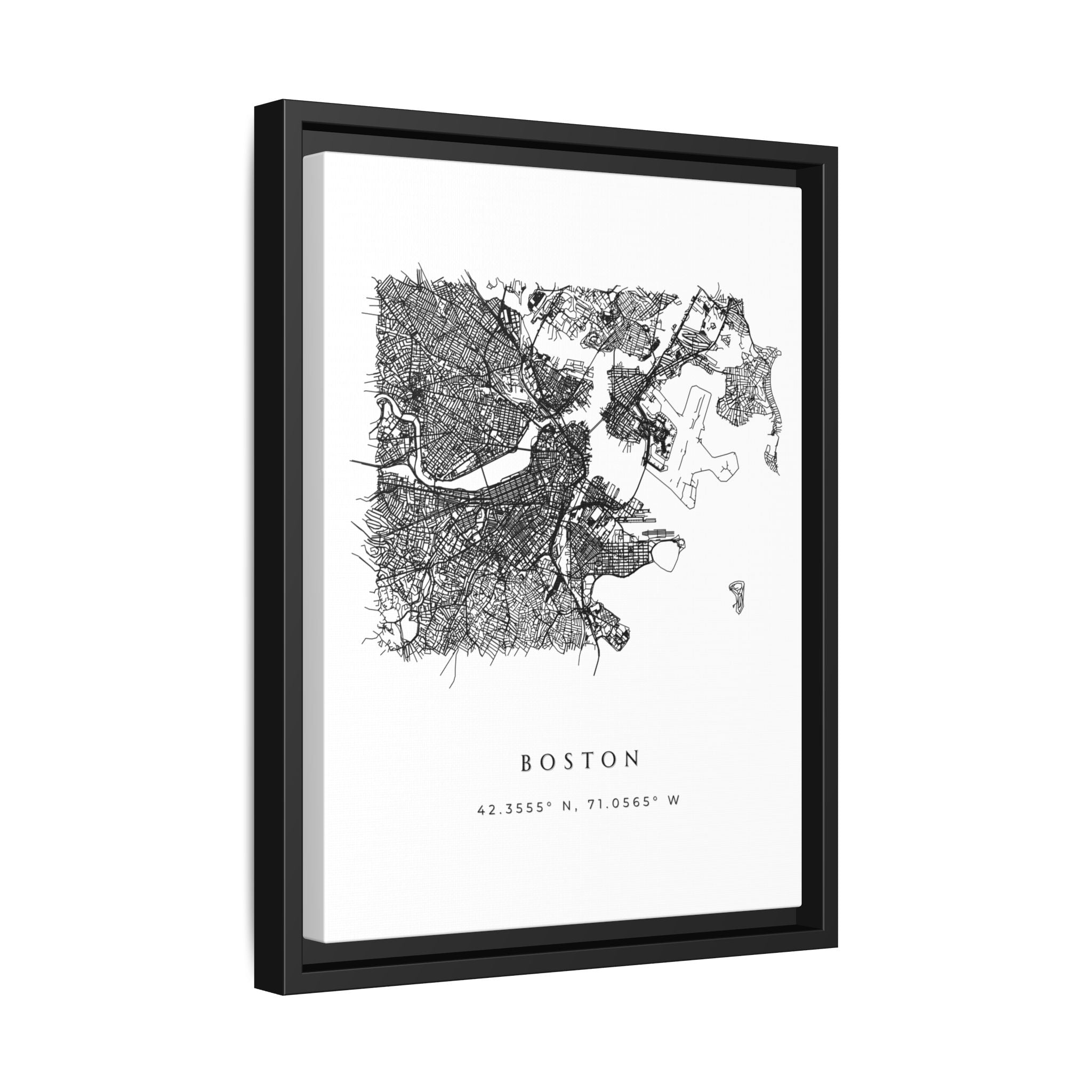 Framed Boston City Map Art