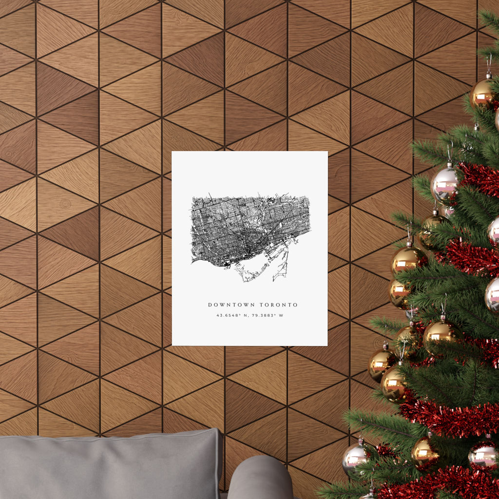 Downtown Toronto Matte Map Poster