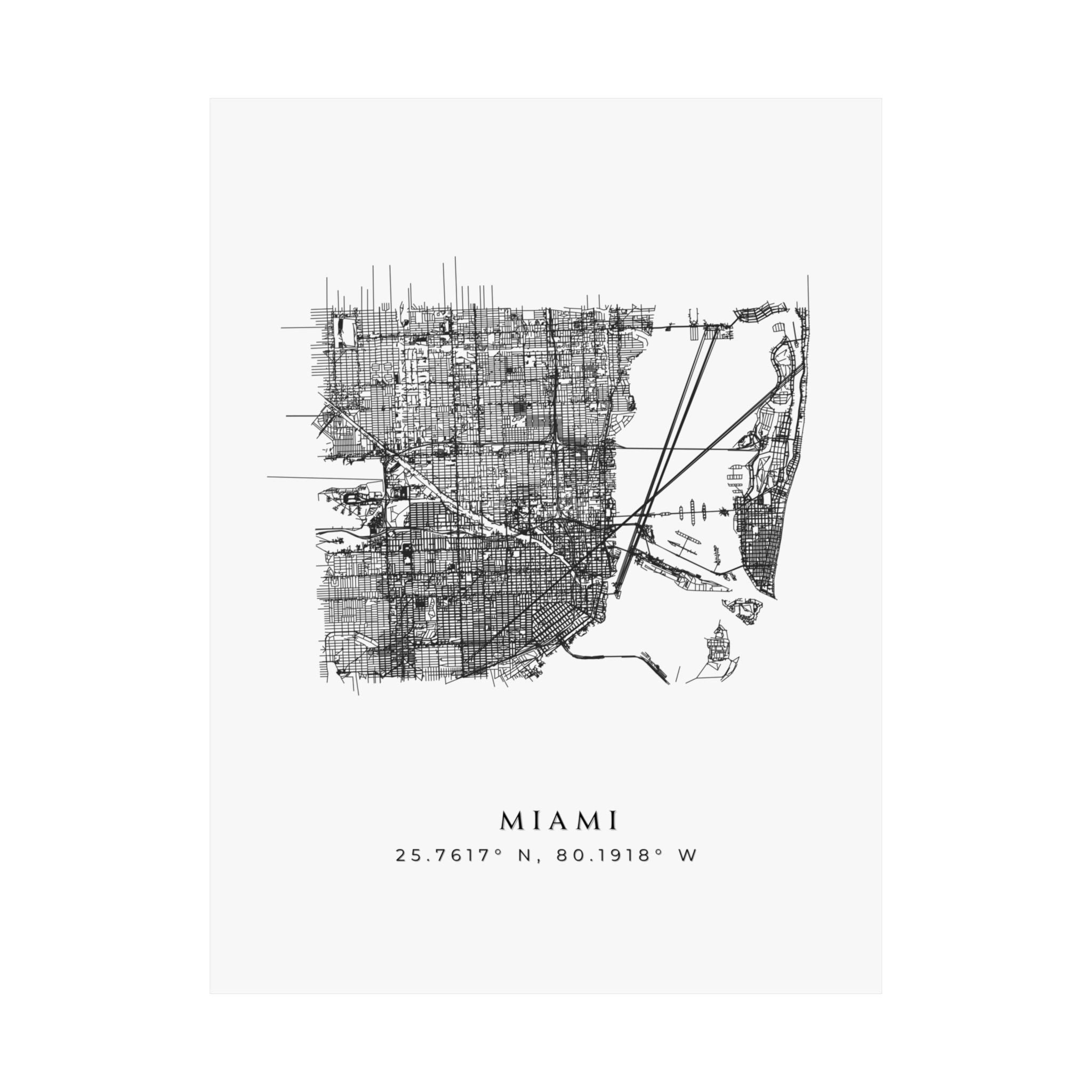 Miami Matte Map Poster