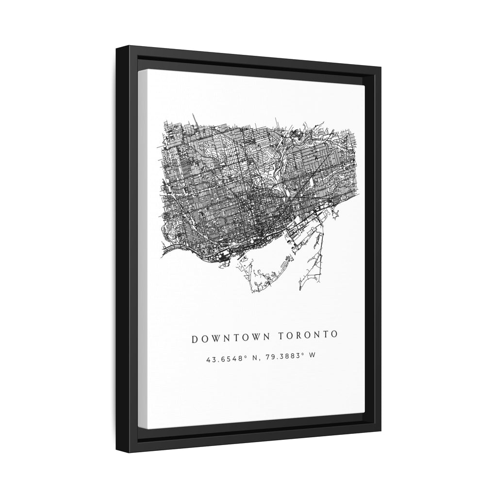 Framed Downtown Toronto Map Art