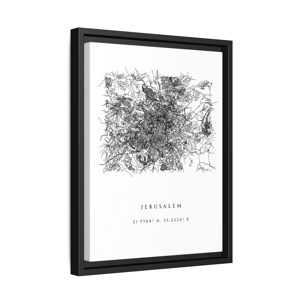 Framed Jerusalem City Map Art