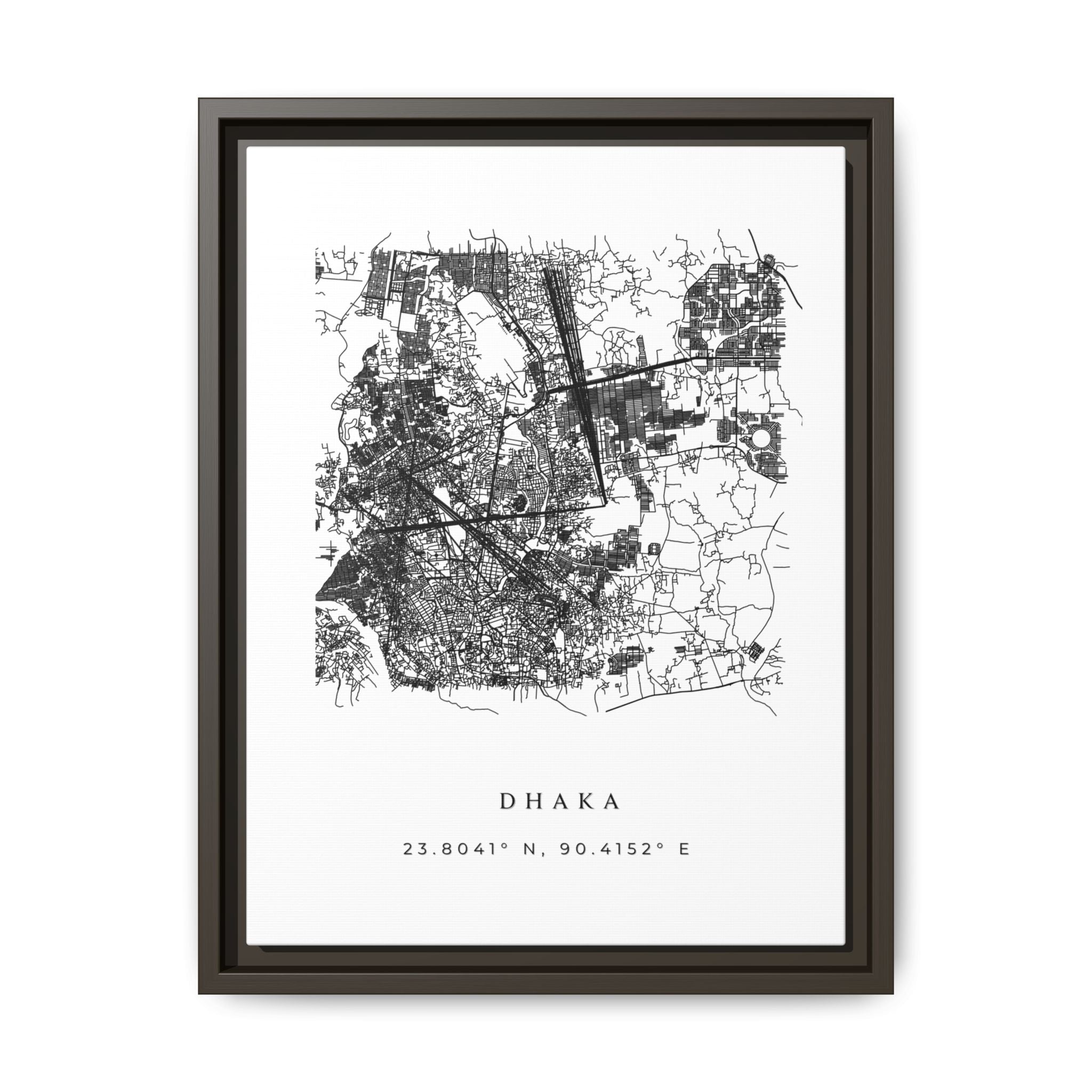 Framed Dhaka City Map Art