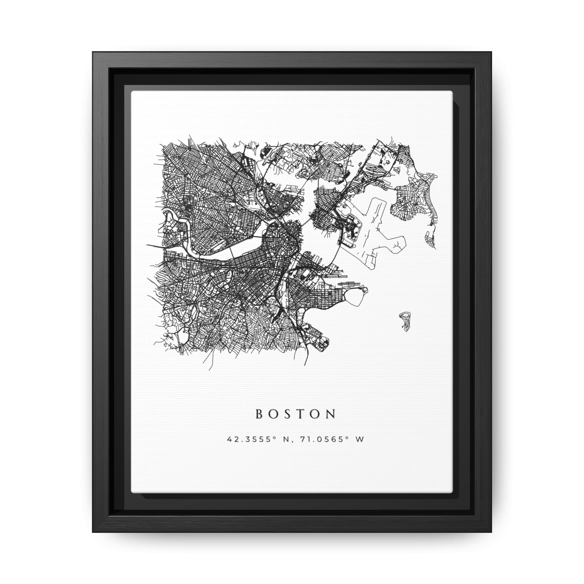 Framed Boston City Map Art
