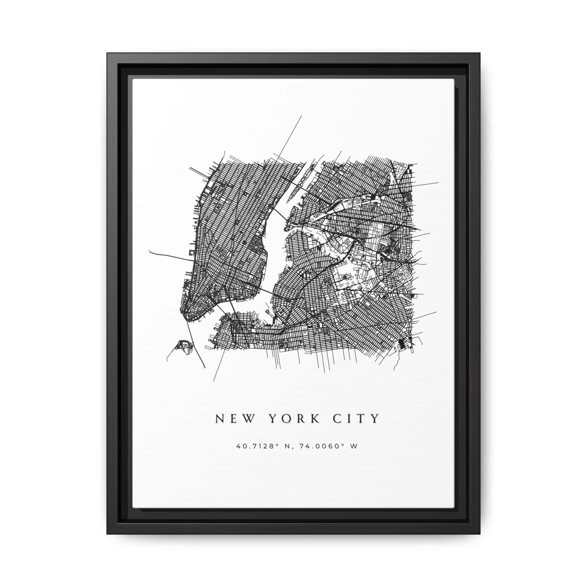 Framed New York City Map Art