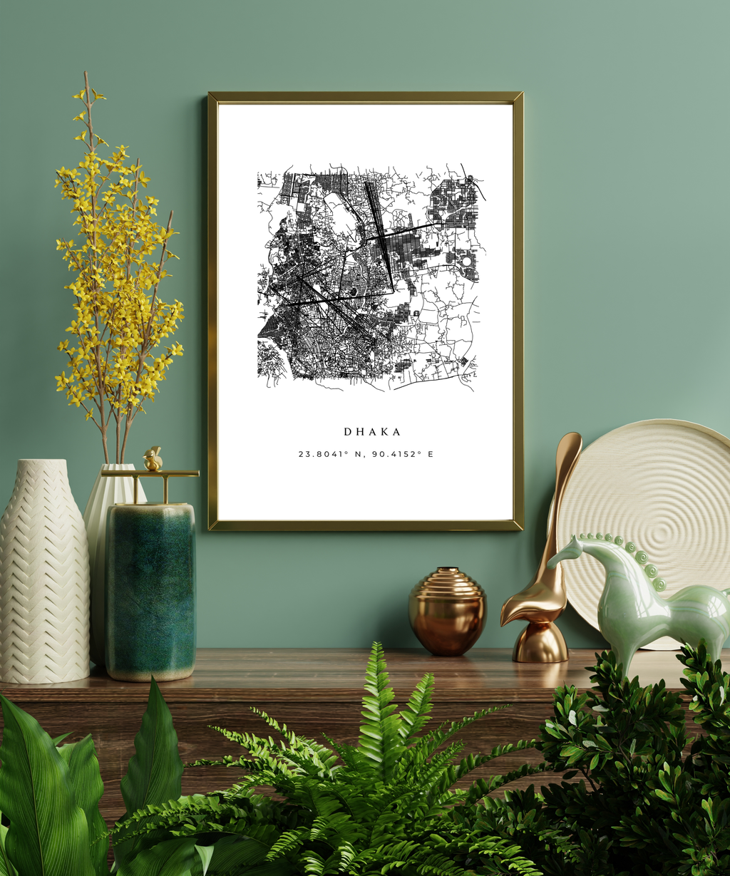 Dhaka City Map Poster