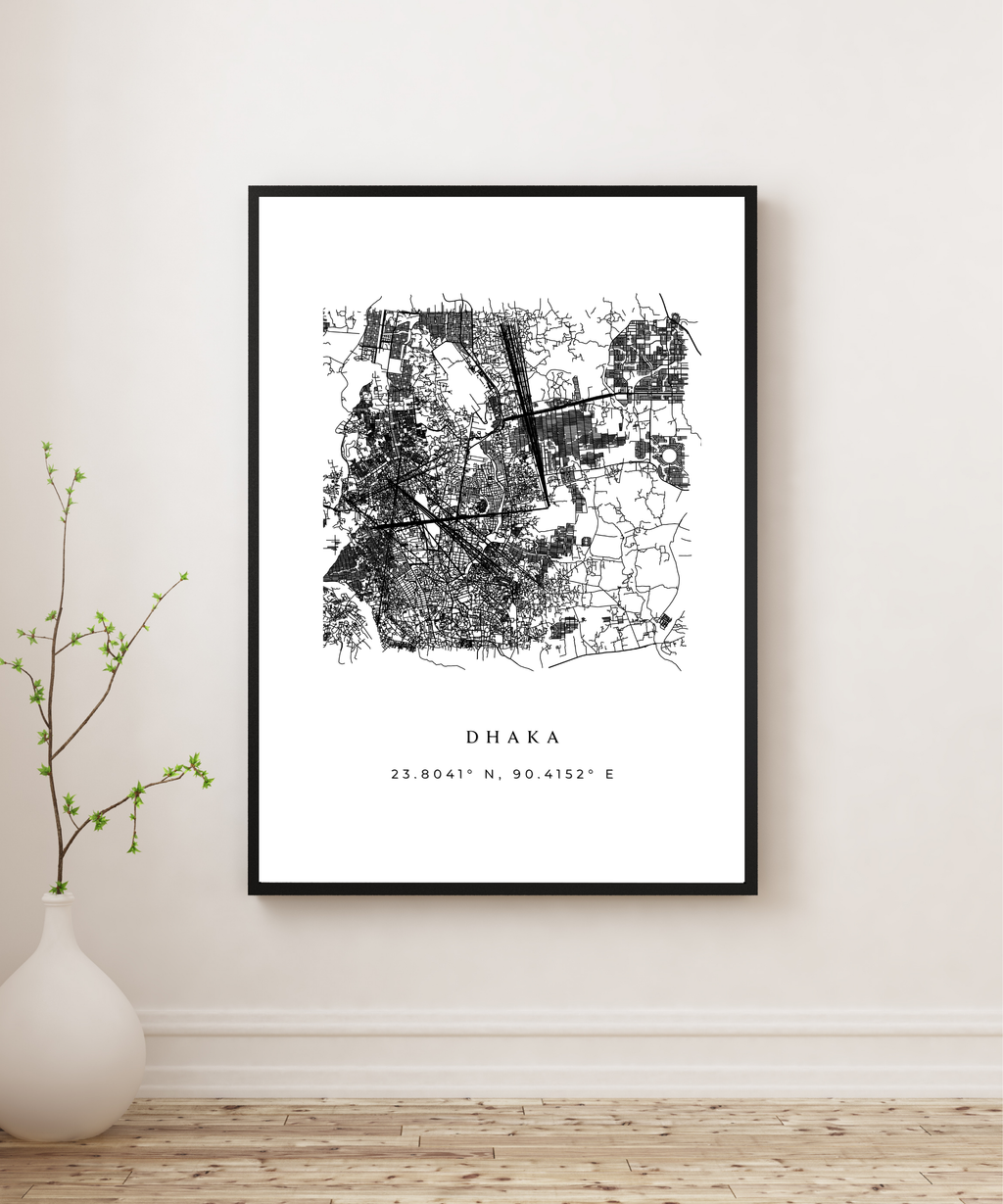 Dhaka City Map Poster