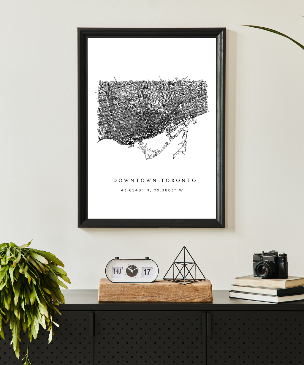 Downtown Toronto Matte Map Poster