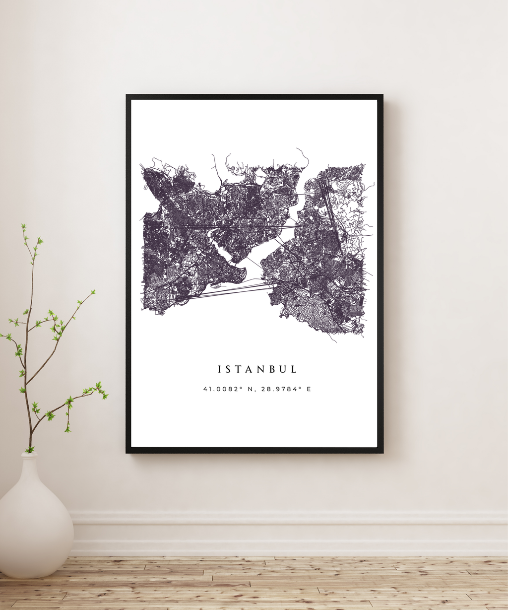 Istanbul City Map Poster