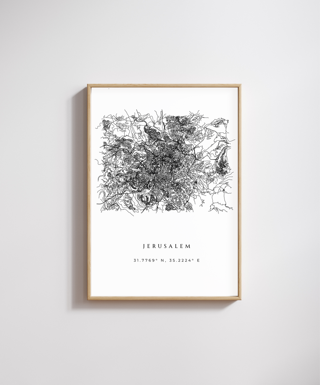 Jerusalem Minimalist City Map Poster