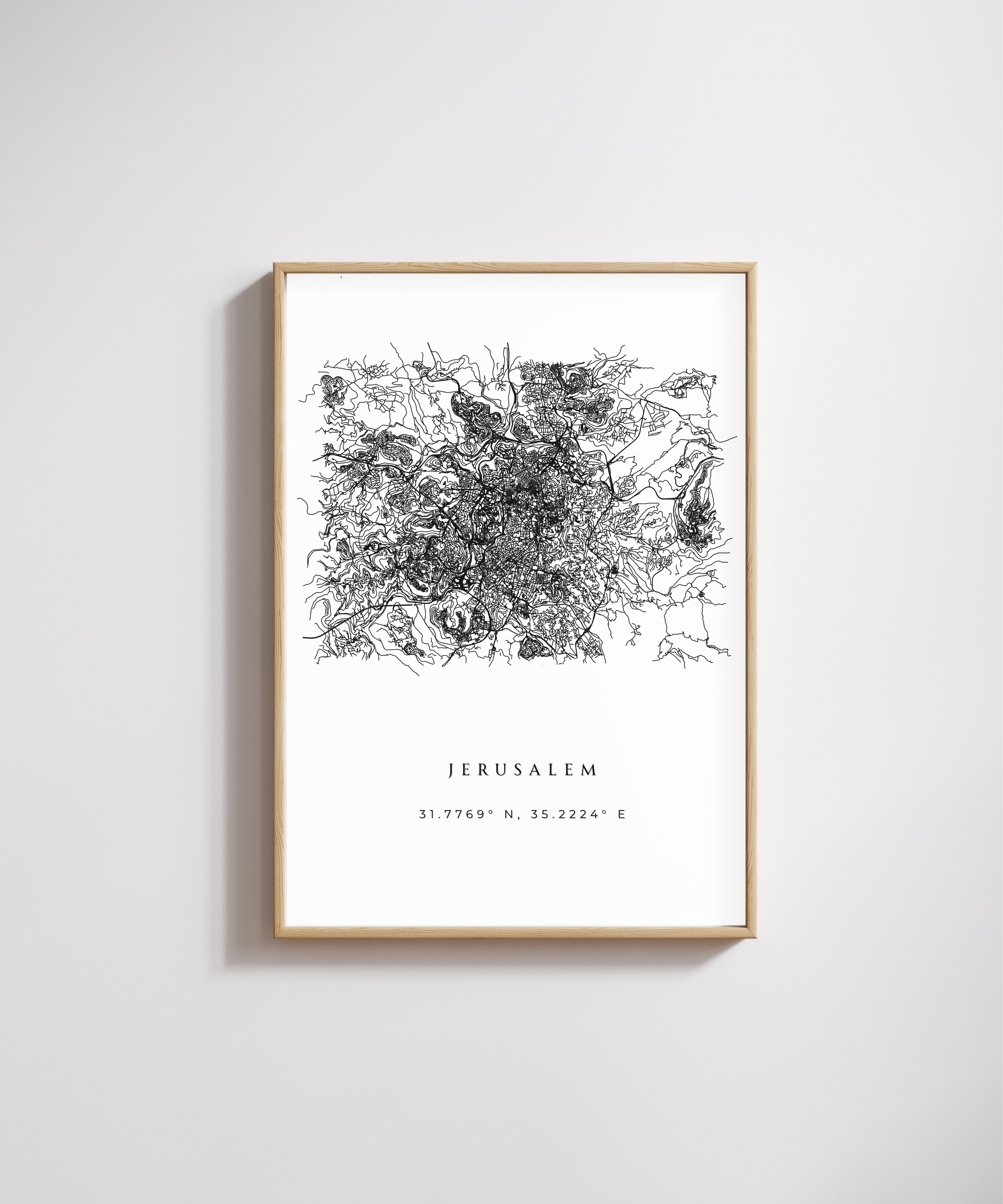 Jerusalem Minimalist City Map Poster