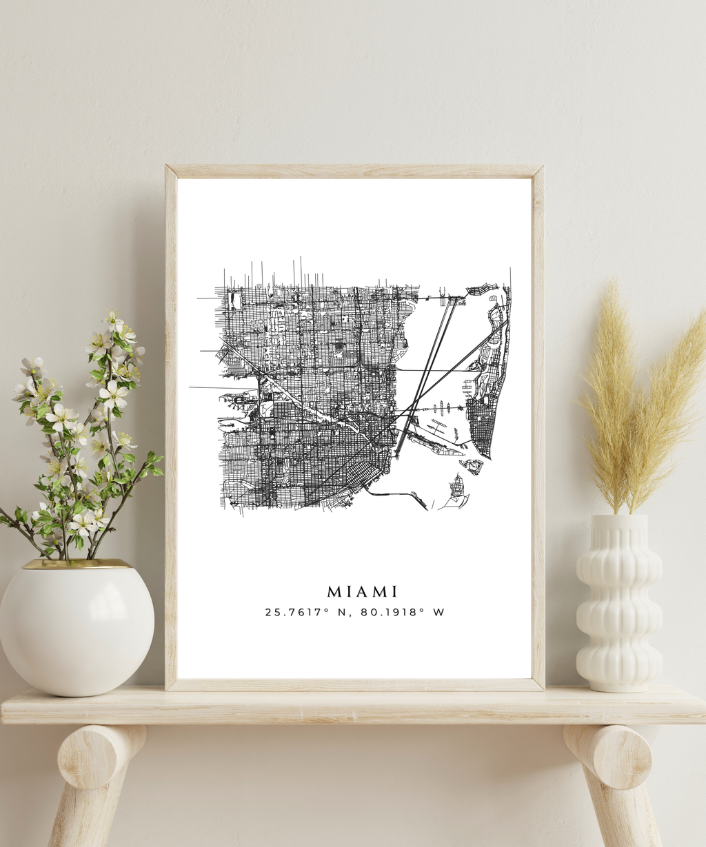Miami Matte Map Poster