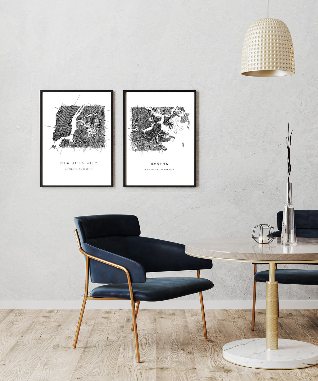 Framed New York City Map Art